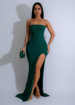 Stunning green maxi dress with sparkly details and luminous grace