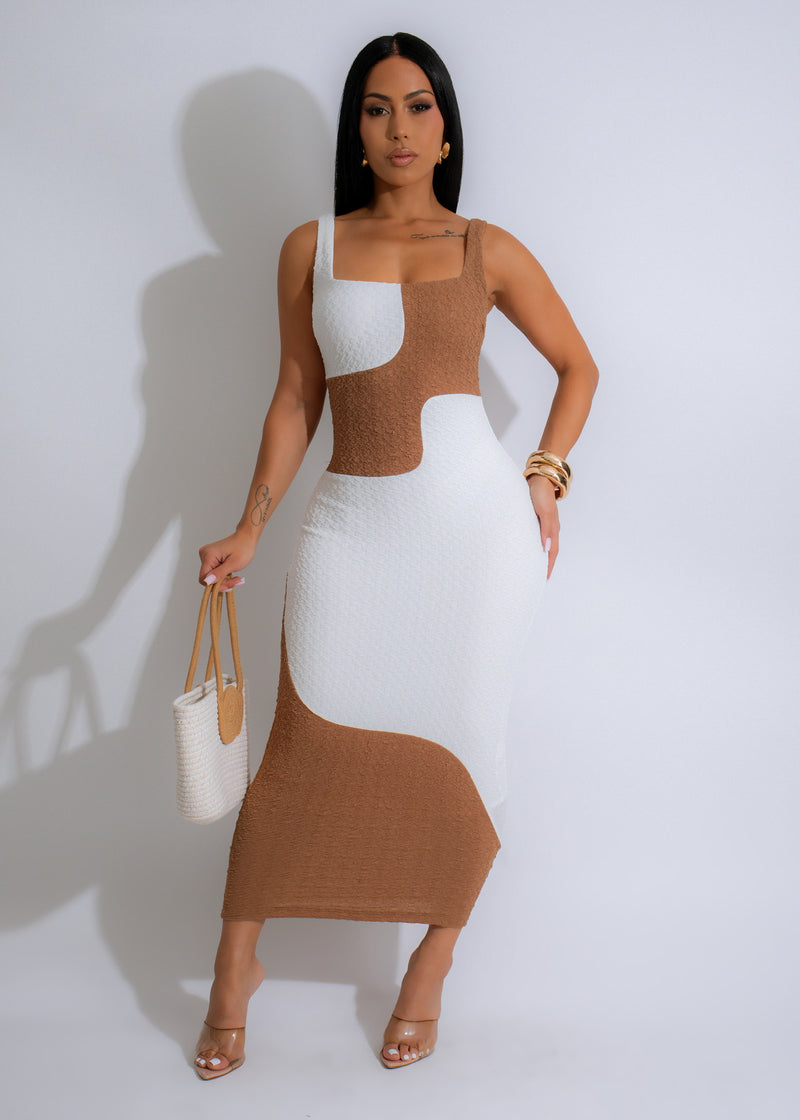 Artistry Curve Midi Dress White - Elegant, form-fitting dress perfect for any special occasion