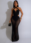 Beautiful black lace maxi dress with intricate detailing and elegant design