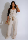 Indie Vibes Pant Set Nude in soft, neutral tones for versatile styling 