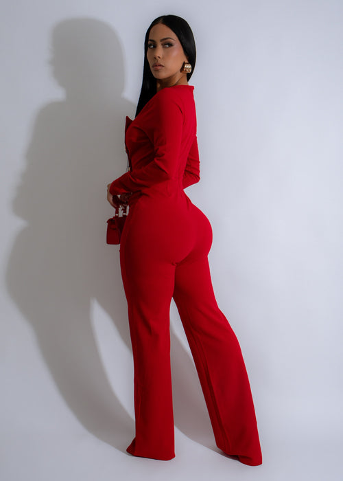 Opulent Ascent Jumpsuit Red