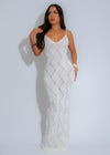 Serene Waves Knit Maxi Dress White