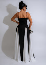 Moonlit Glamour Bandage Maxi Dress Black, back view on model