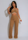 Seaside Muse Crochet Jumpsuit Brown