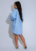 Effortless Chic Shirt Mini Dress Blue