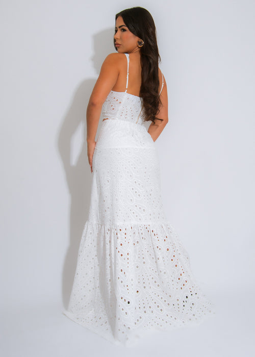 The Soleil Lace Skirt Set White