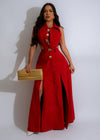 Sculpted Dream Maxi Dress Red, a stunning floor-length evening gown for special occasions