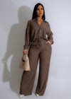 Rustic Reverie Pant Set Brown, a cozy and stylish outfit for women