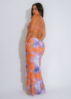 The Celestial Drift Mesh Maxi Dress Orange