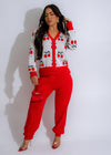 Stylish and comfortable red Orchard Bliss Pant Set for women