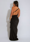 Prism Flow Ruched Maxi Dress Black