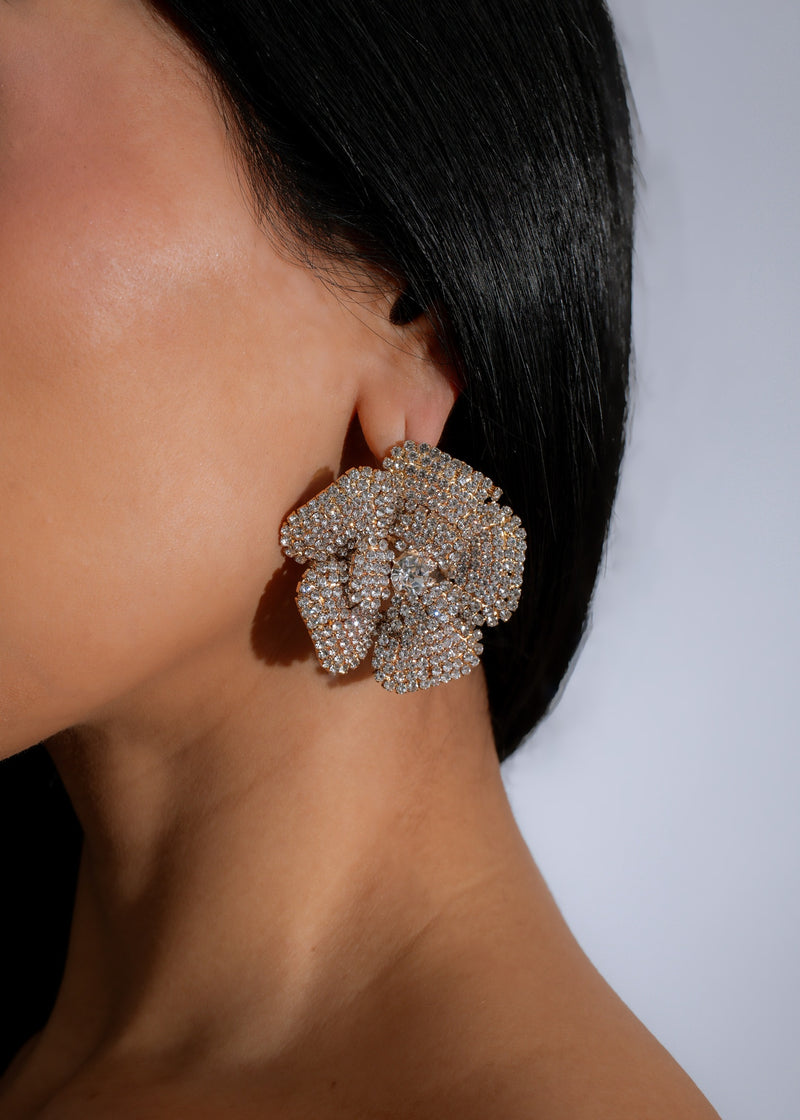 Beautiful and elegant gold Glitz Petal Earrings, perfect for any occasion