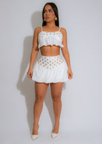 The Orion Eyelet Skirt Set White