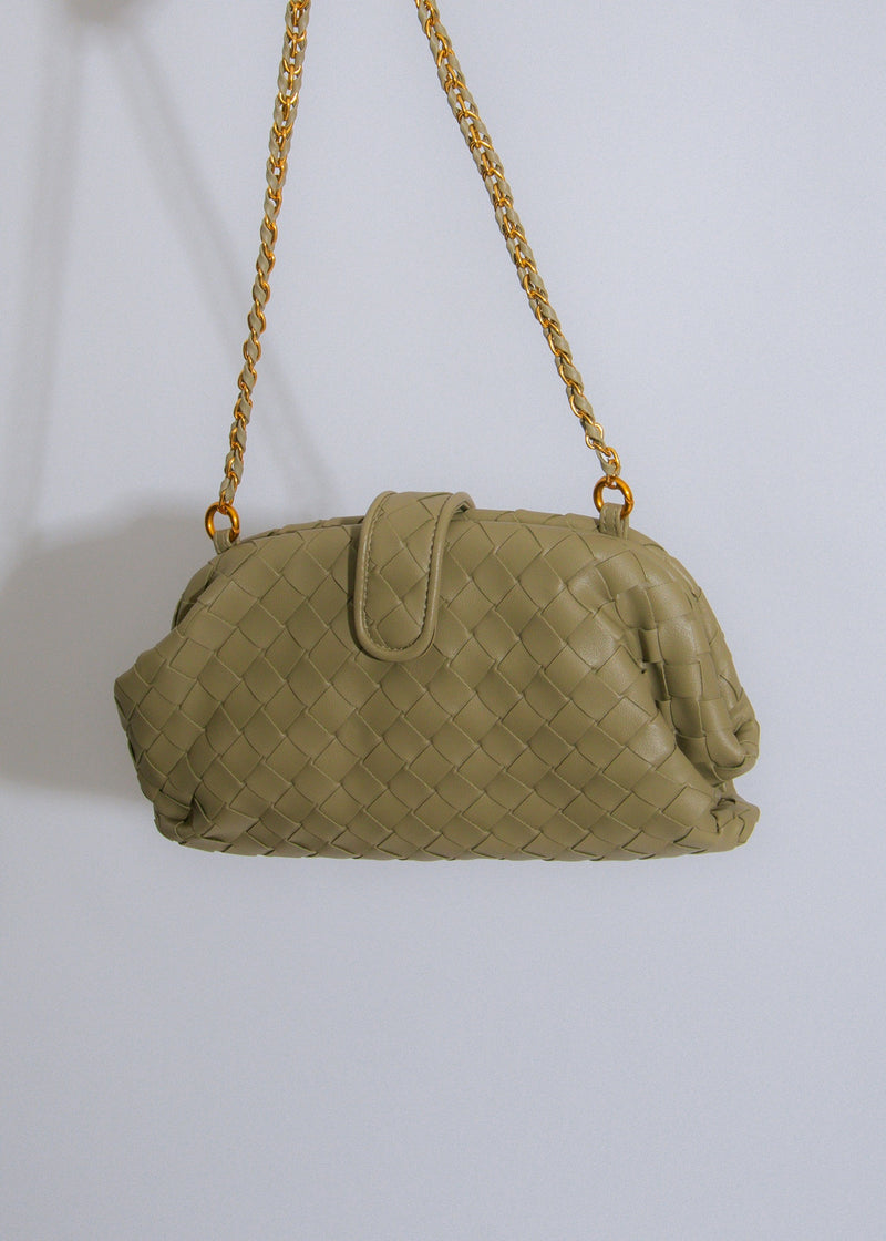 The Milan Woven Handbag Green