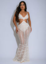 Riviera Bloom Lace Maxi Dress Nude