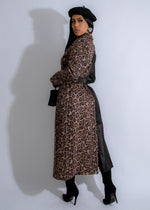 Stylish and fierce black leopard coat for fashion-forward women