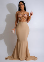 Diva Exclusive Mermaid Skirt Nude in soft blush color with intricate sequin detailing