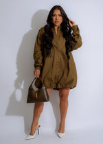 Urban Explorer Oversized Blouse Mini Dress Green