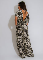 Abstract Allure Floral Jumpsuit Black