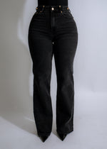  High-quality black denim jeans with unique shadow stitch design