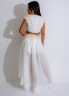 Fashionable two-piece outfit in white with top and skirt