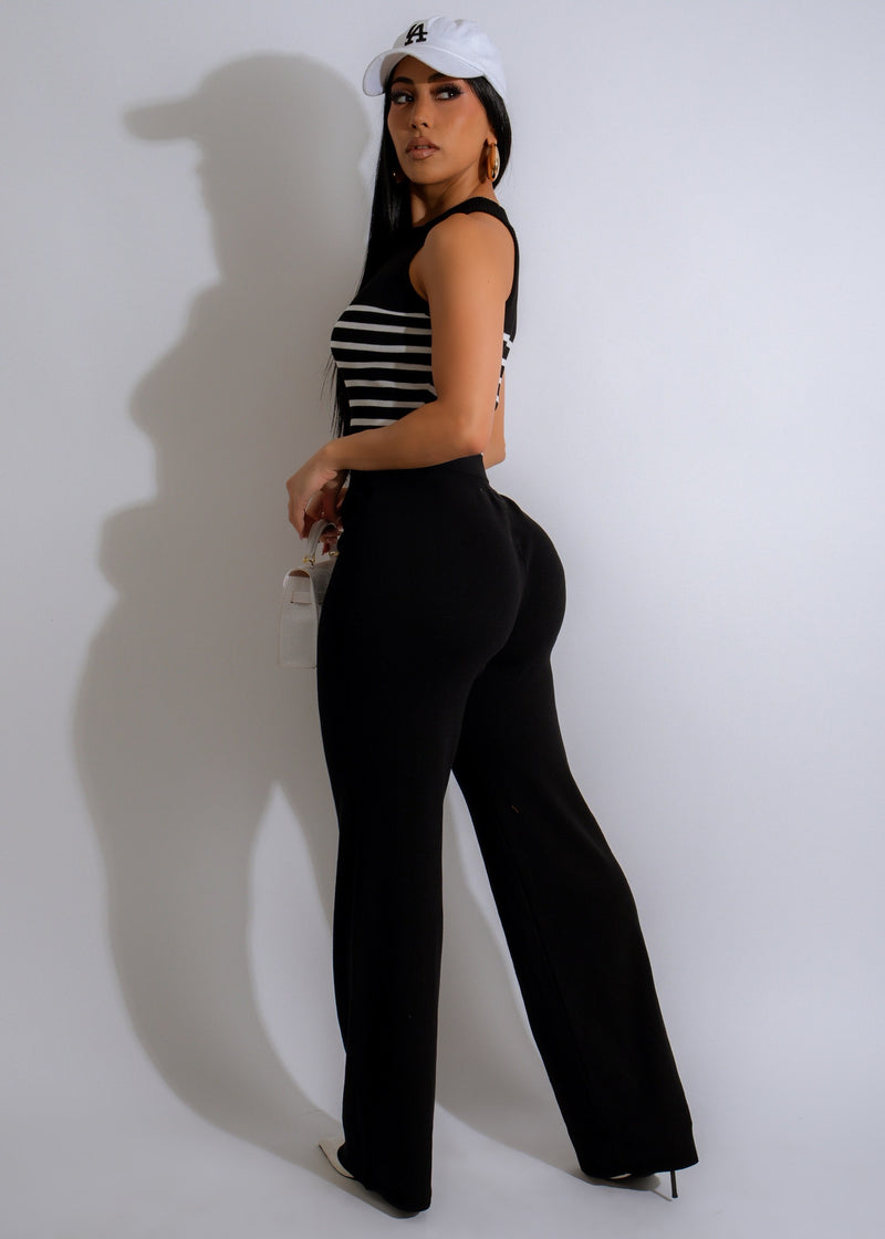 Nautical Chic Pant Set Black, a stylish and versatile outfit for any occasion