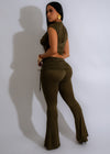 Gorgeous Enchanted Drape Ruched Pant Set in lush green hue