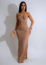 Starlit Temptation Sparkle Maxi Dress Nude, front view, full-length, sequin embellishments, sleeveless