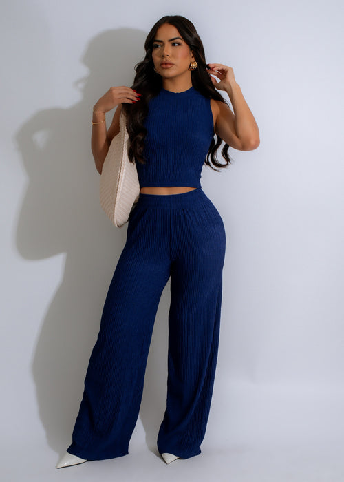 Women's blue pant set with a comfortable lift-me-up design and stylish silhouette