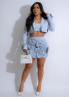 Flora Fade Floral Skirt Set Light Denim - a stylish and feminine outfit perfect for any occasion