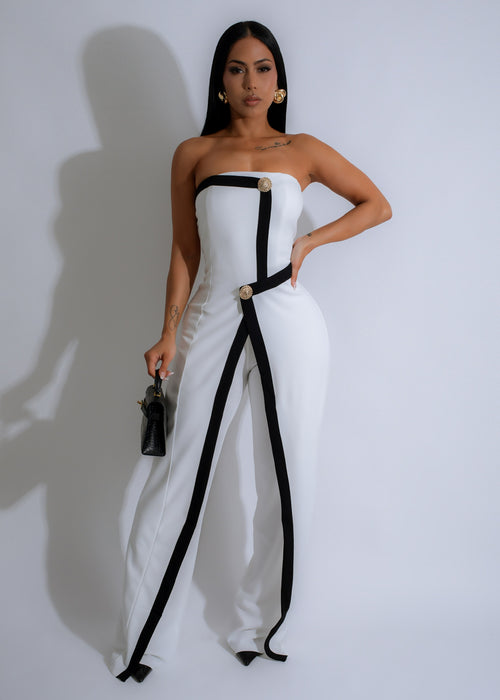 Monarch Elegance Jumpsuit White: a stunning and stylish white jumpsuit for women