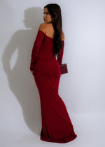 Gorgeous sleeveless gown in deep crimson hue, perfect for formal events