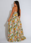 Botanical Harmony Floral Maxi Dress Green