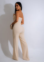 Gorgeous Regal Ascent Jumpsuit Nude with wide-leg pants and delicate lace detailing