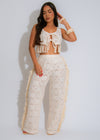 Seaside Reverie Crochet Pant Set Nude