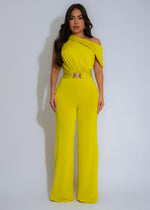 Regal Drape Jumpsuit Yellow