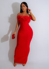 Stunning red Midnight Glamour Maxi Dress with sequin details and elegant silhouette 