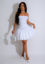 White mini dress with delicate lace details, perfect for a girly girl look