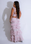 Twirl-worthy Moonlit Ruffle Ensemble Skirt Set in lovely pink shade