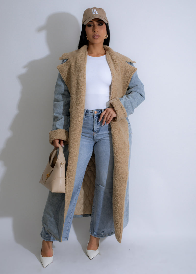 Stylish and versatile Sierra Sojourner Coat in Light Denim for women