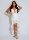 The Ethereal Waves Maxi Dress White