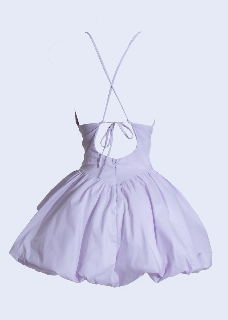  Elegant and feminine Lilac Whisper Babydoll Mini Dress in a beautiful shade of purple with a flattering empire waist