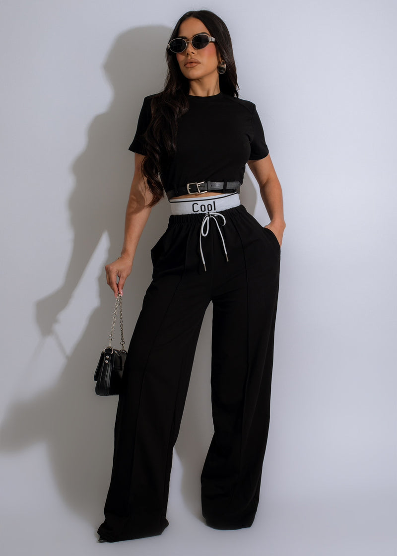 Modern Chic Pant Set Black 