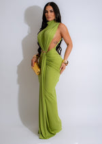 Vibrant Elegance Ruched Maxi Dress Green - Elegant and flowy green dress with flattering ruched details