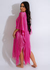 Dream Summer Glitter Knit Cover Up Pink