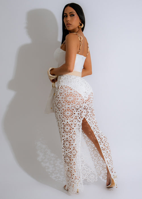 So Summer Crochet Maxi Dress White