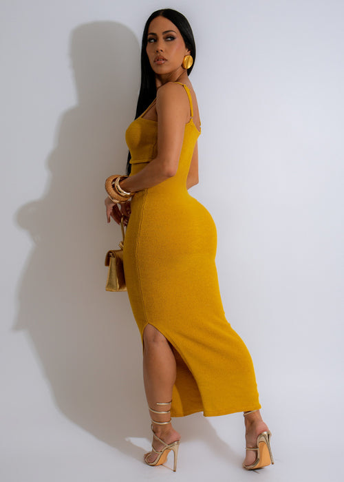 I See You Knit Maxi Dress Yellow