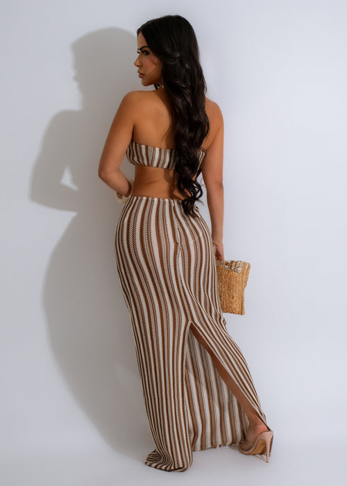 Yours Truly Knit Maxi Dress Brown