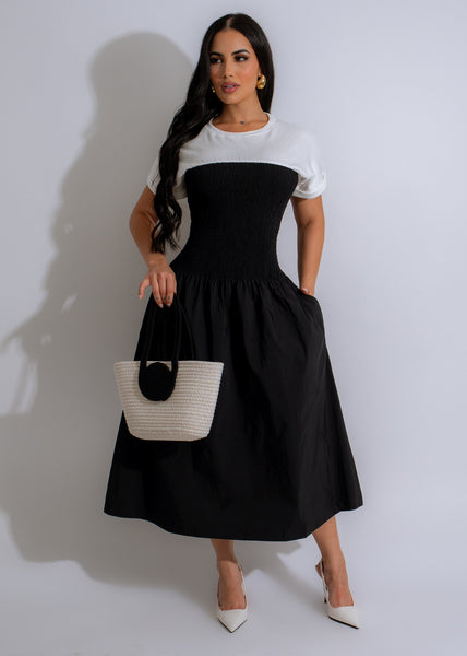 Happiest Midi Dress Black – Diva Boutique Online