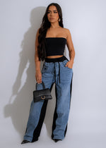 Stylish black denim pants for women, featuring a cool and comfortable design